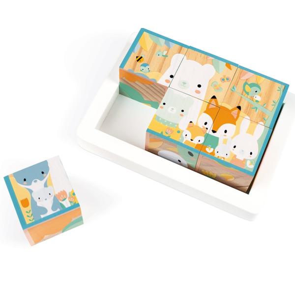 Janod obrázkové kostky Zvířátka Pure 6 ks