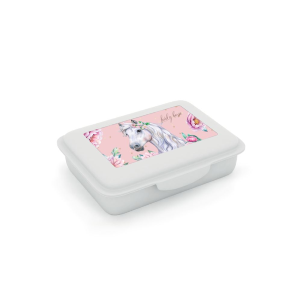 Caja para almuerzo con compartimento caballo romántico