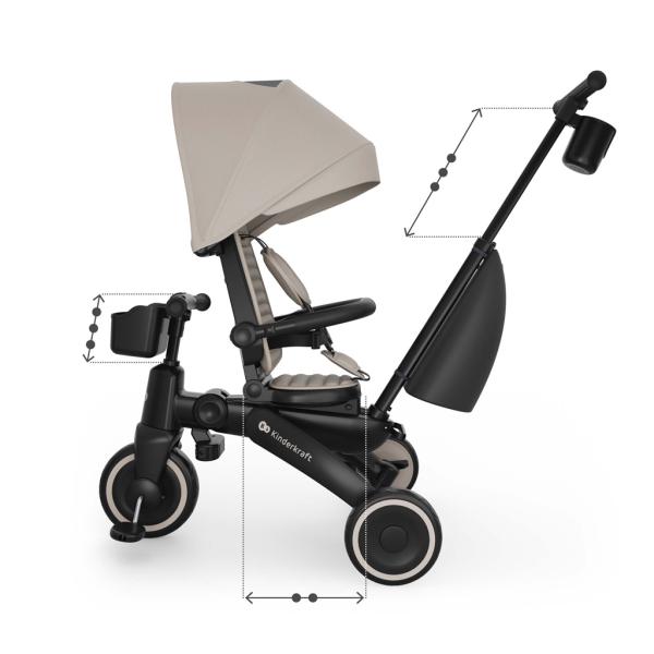 KINDERKRAFT Tříkolka Jazz 3 Beige, 9m+ (obrázek 9)
