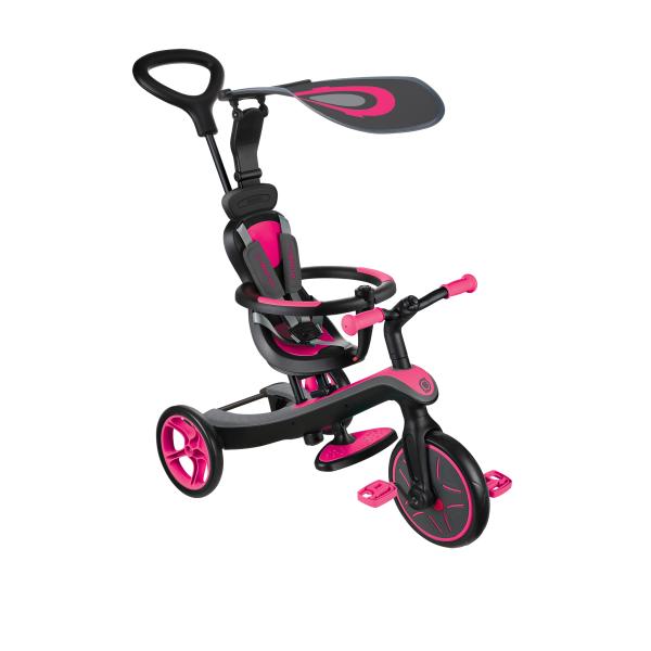 Globber Tříkolka EXPLORER TRIKE 4 IN 1 Fuchsia Pink