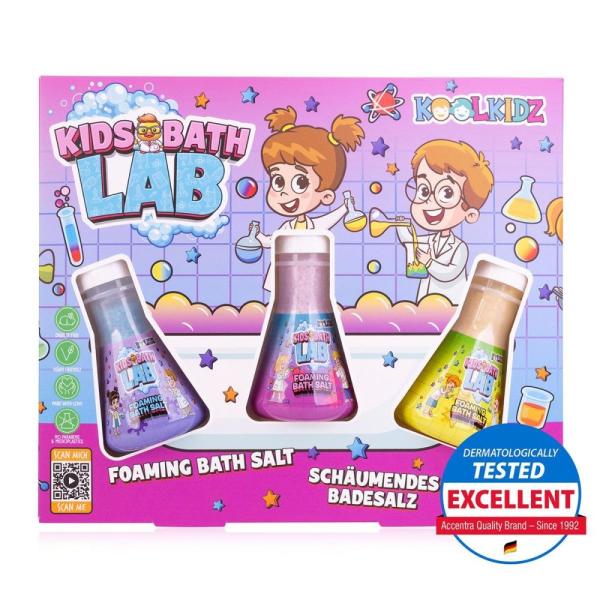 ACCENTRA Sada pre zábavu pri kúpaní KOOLKIDZ 3x penivá kúpeľová soľ, 3x80g