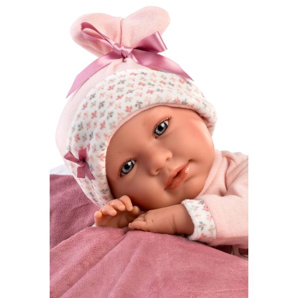 Llorens 74014 NEW BORN - realistická panenka miminko se zvuky a měkkým látkovým tělem - 42 (obrázek 4)