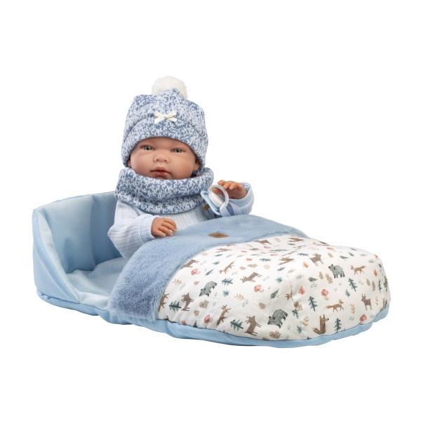 Llorens 73825 NEW BORN CHLAPEČEK - realistická panenka miminko s celovinylovým tělem