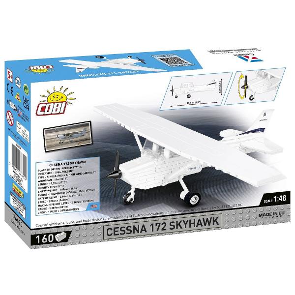 Cobi Cessna 172 Skyhawk-bílá, 1:48, 160 k