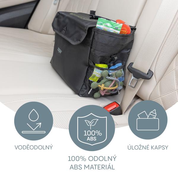 Vodotěsný odpadkový koš do auta s víkem, Black