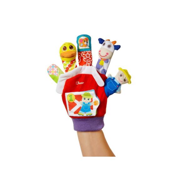 CHICCO Maňuška na ruku so zvukmi Farma 3m+