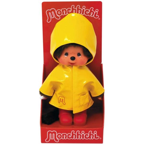 Monchhichi Mončiči chlapec se žlutým pláštěm do deště 20cm