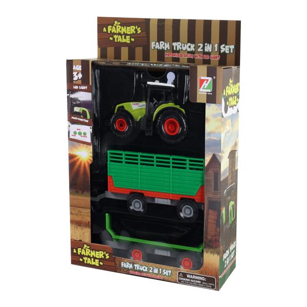 Traktor s vlečkou se zvukem a světlem