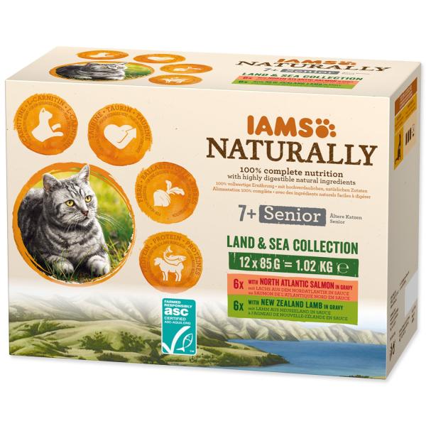 Kaps.IAMS Natur.Senior mor.Suché masoOmáčka.multip.12x85g