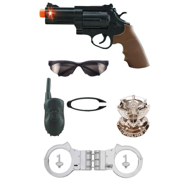 POLICÍA - Pistola con equipo set 6 piezas