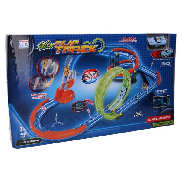 Dráha se svítícím autíčkem 88x27x48 cm