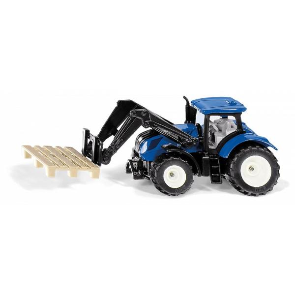 SIKU Blister - traktor New Holland s paletovými vidlami a paletou