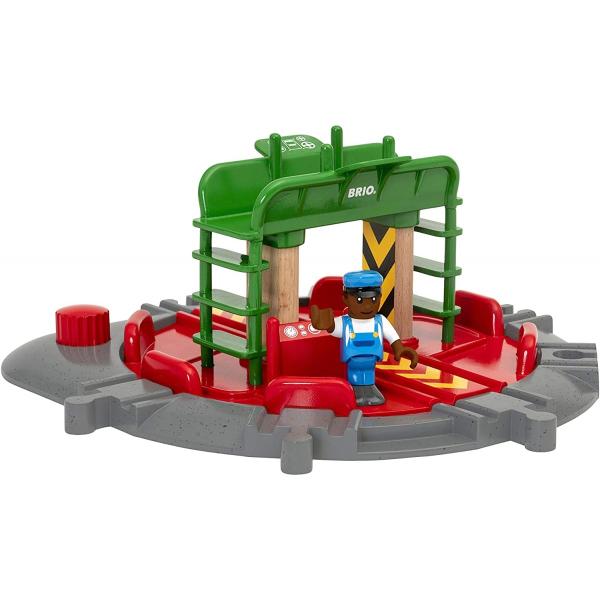 Brio World - Piattaforma Girevole Con Personaggio, Accessorio Pista Trenino, Set Costruzioni In Legno, Compatibile Con Tutti I Prodotti Brio, Giocattolo Per Bambini 3+ Anni-image
