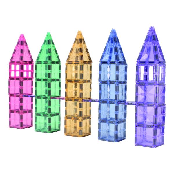 Cleverclixx Magnetická stavebnice Mega Creative Pack Pastel – 210 ks (obrázek 3)