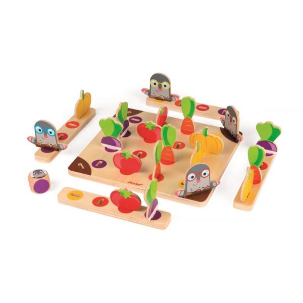 Janod Společenská hra pro děti Krtečci Garden panic 2+