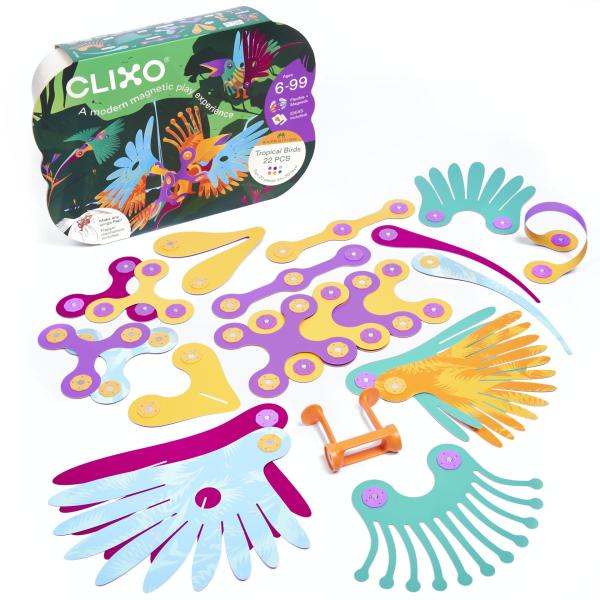 CLIXO Tropical Birds - magnetická stavebnice 22 kusů