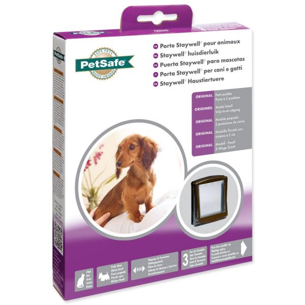 Dvířka PetSafe plastová s transparentním flapem hnědá, výřez 18,5×15,8cm