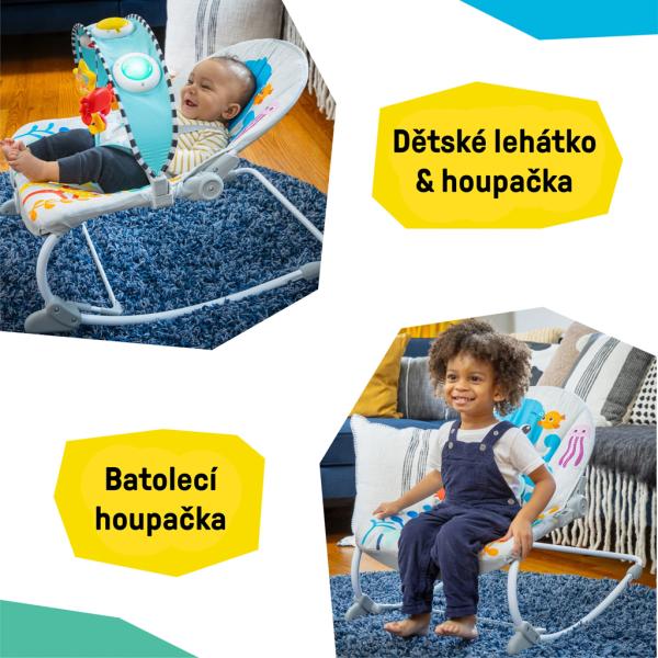 BABY EINSTEIN Lehátko hudební vibrační Kick to It Opus do 18kg (obrázek 3)