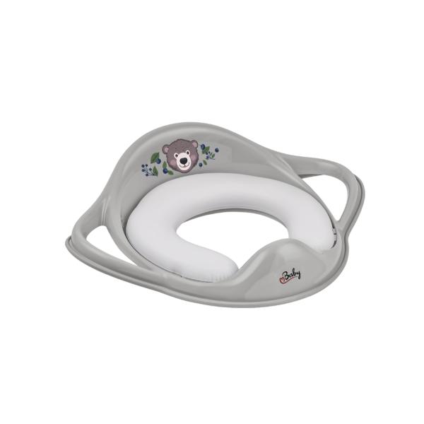 Maltex Redukce na WC s úchyty měkká The Nature Buddies Medvěd - Grey