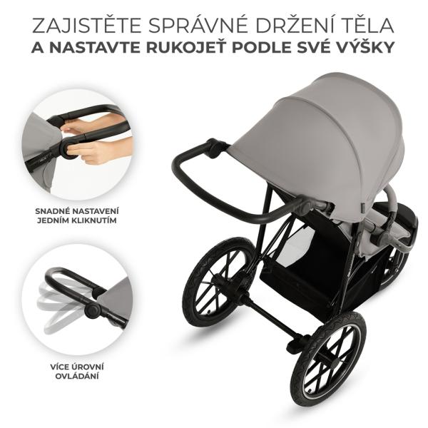 KINDERKRAFT Kočárek sportovní a na běhání Helsi2 Grey (obrázek 8)