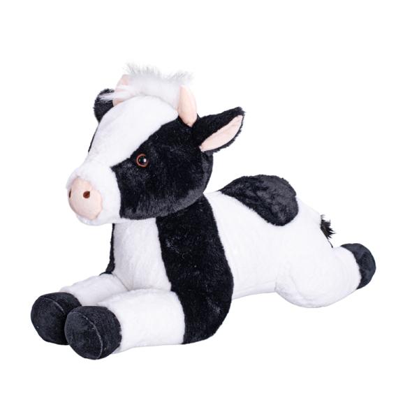 Mucca di peluche 50 cm sdraiata