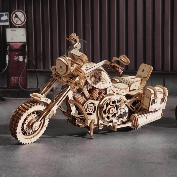 RoboTime 3D dřevěné mechanické puzzle Motorka (cruiser) (obrázek 4)