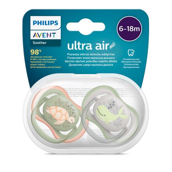 Philips AVENT Dudlík Ultra air obrázek 6-18m chlapec (moře) 2ks
