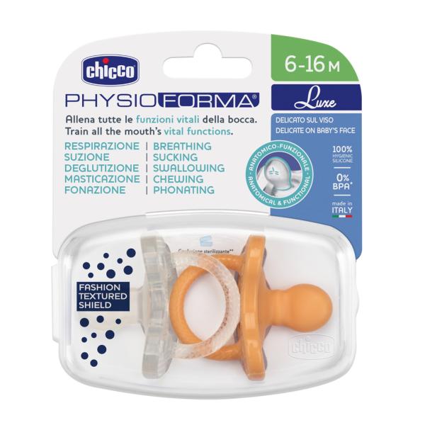 CHICCO Dudlík Physio Luxe orange/gray 6-16m, 2ks (obrázek 5)