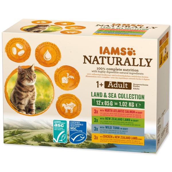 Kaps.IAMS Natur.mors.Asuchoz.mäsoVomáč.multip.12x85g