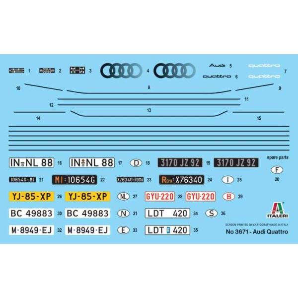 Model Kit auto 3671 – Audi Quattro (1:24)