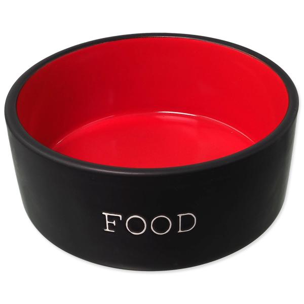 Ciotola Dog Fantasy ceramica FOOD nero/rosso 13x5,5cm, 400ml