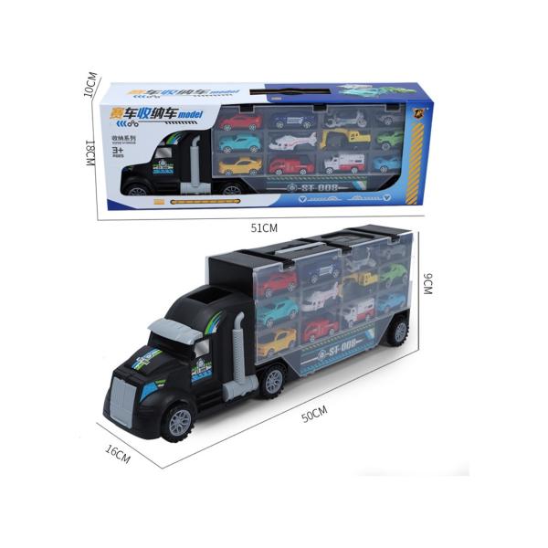 Auto kamion přepravník + dopravní prostředky plast 50 cm