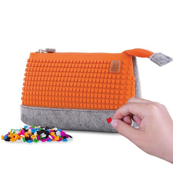 PIXIE CREW velké pouzdro ŠEDÉ/ORANŽOVÉ