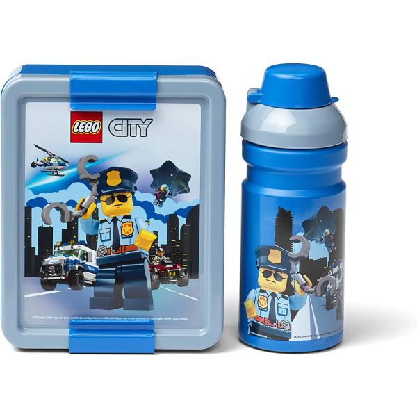 LEGO® City svačinový set (láhev a box) - modrá