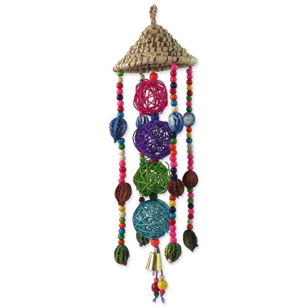 Hračka Bird Jewel závěsná s provazy a dvířky barevná 50x14cm (obrázek 3)
