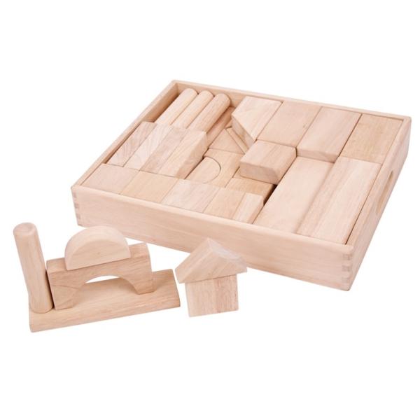 Bigjigs Baby Veľké drevené kocky prírodné