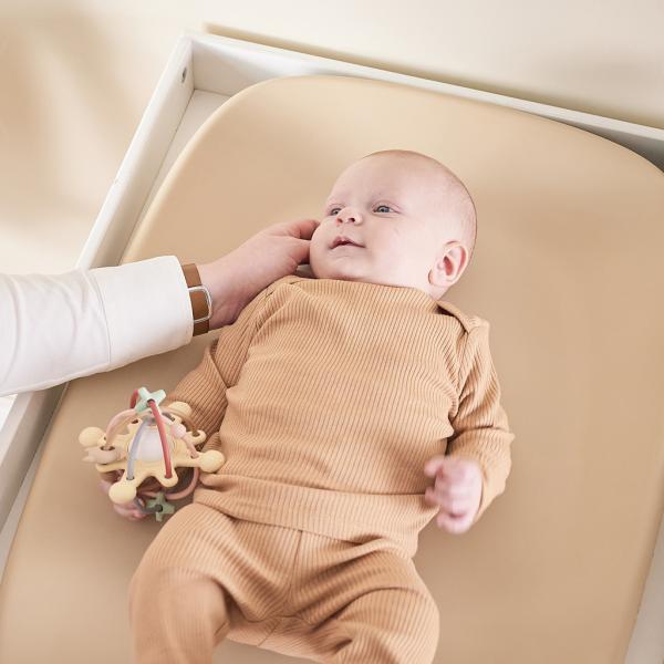 NATTOU Koš na pleny Dropy a přebalovací podložka Softy Beige 50×70 cm