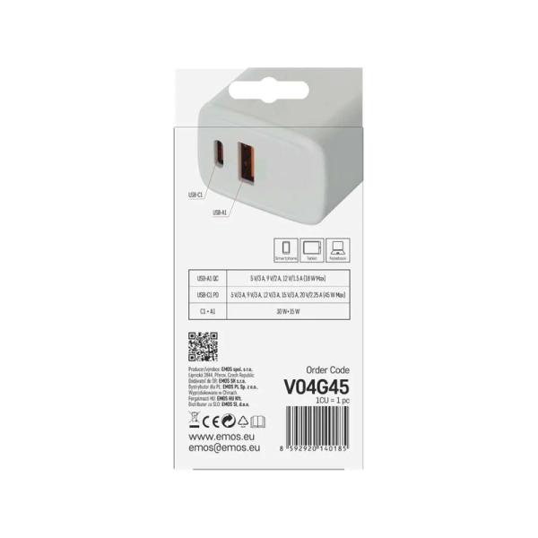 Síťový USB adaptér (zdroj) GaN PD 45W (obrázek 9)