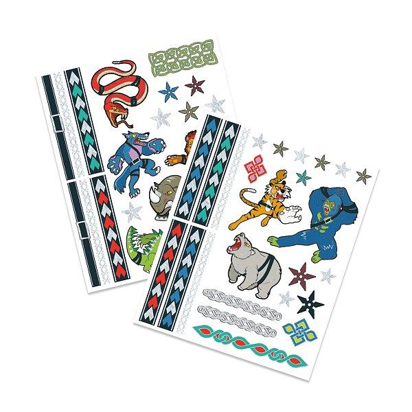 Dětské tetování – zvířecí bojovníci, 45 ks