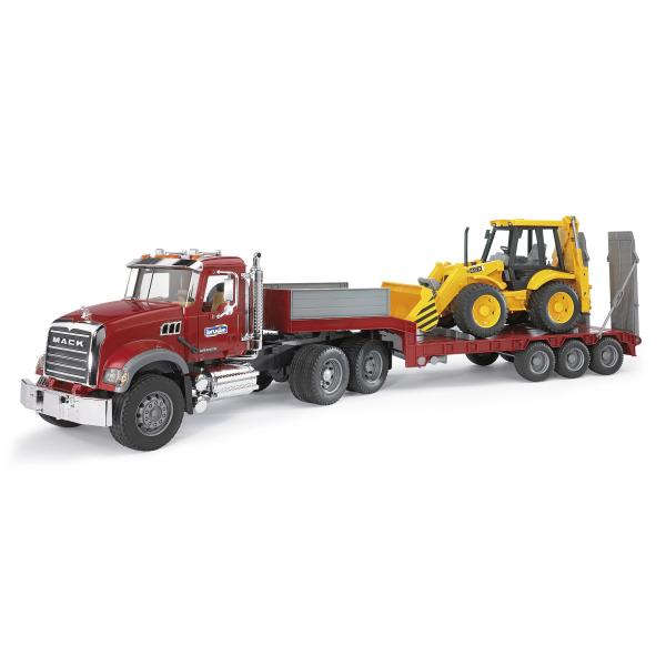 Bruder 02813 Mack Granit s návesom a traktorom JCB BR