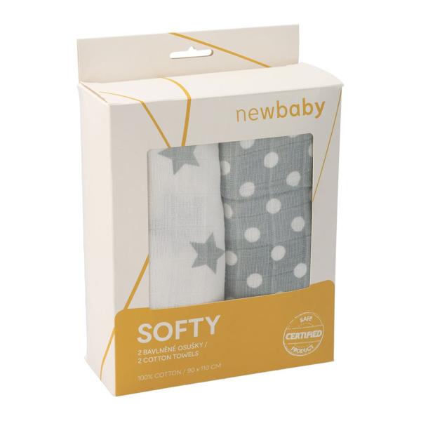 Látková tetra osuška New baby Softy 90 x 110 cm šedo-bílá 2 ks (obrázek 4)
