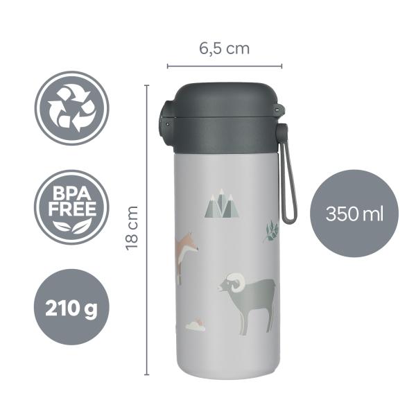 Termoska na tekutiny s brčkem a silikonovým držadlem 350 ml, Dino (obrázek 5)