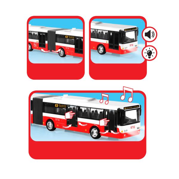 Kloubový autobus, který hlásí zastávky česky 36 cm (obrázek 4)