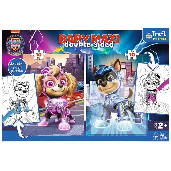 Trefl Puzzle Baby MAXI 2x10 - Hrdinští pejsci / Viacom PAW PATROL: THE MIGHTY MOVIE