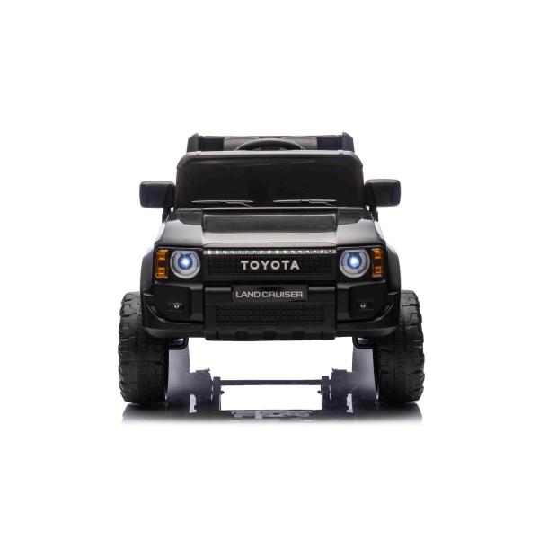 Elektrické autíčko Toyota Landcruiser 12V, černé, široké jednomístné sedadlo, 2,4 GHz di
