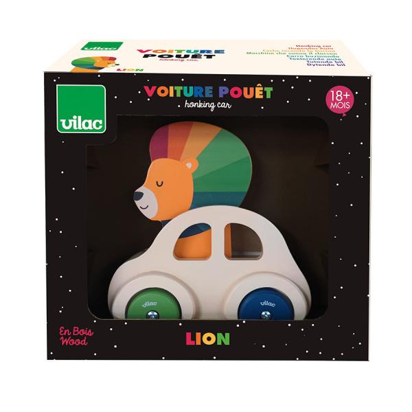 Vilac Dřevěné autíčko s klaksonem Lev (obrázek 4)