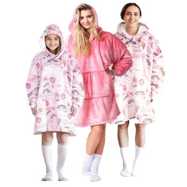 Cozy Noxxiez CH341 Sladkosti potisk - hřejivá televizní mikinová deka s kapucí pro děti (obrázek 3)