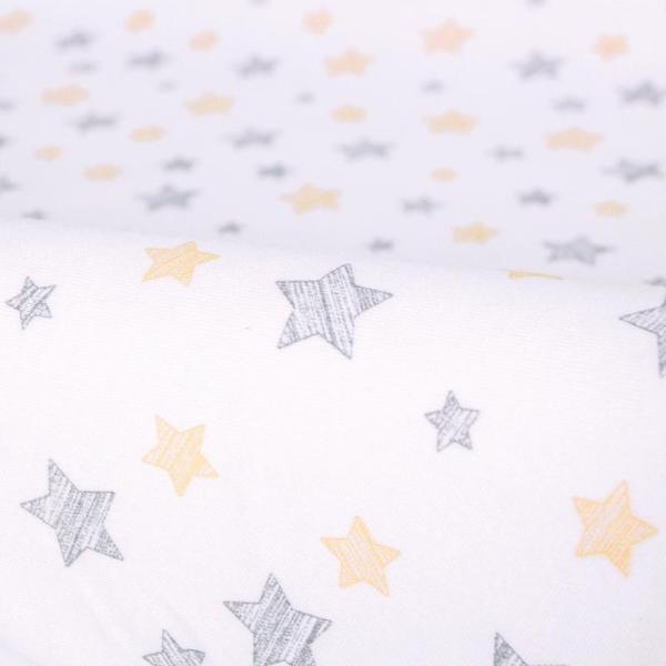 Potah na přebalovací podložku 50x70-80cm 2ks Light Grey + Yellow Stars (obrázek 5)