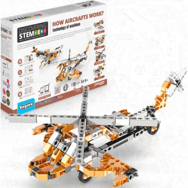 Engino - Giocattolo Stem, 10 In 1, Tecnologia Macchinari- Come Funzionano Gli Aerei, I Giocattoli Da Costruzione Per Bambini Dai 9 Anni, Giocattoli Educativi, Regali Per Ragazzi E Ragazze (10 Opzioni-image