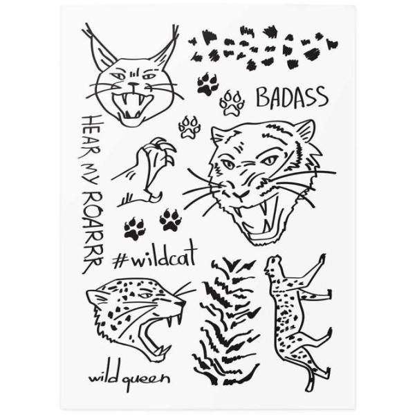 TATTonMe Voděodolné dočasné tetovačky Divoké kočky mix